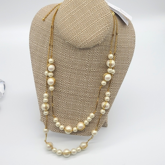 NWTS $148 Kate Spade "PURELY PEARLY" Swarovski Crystal & Double Pearl Strand ♥️ - Picture 7 of 10